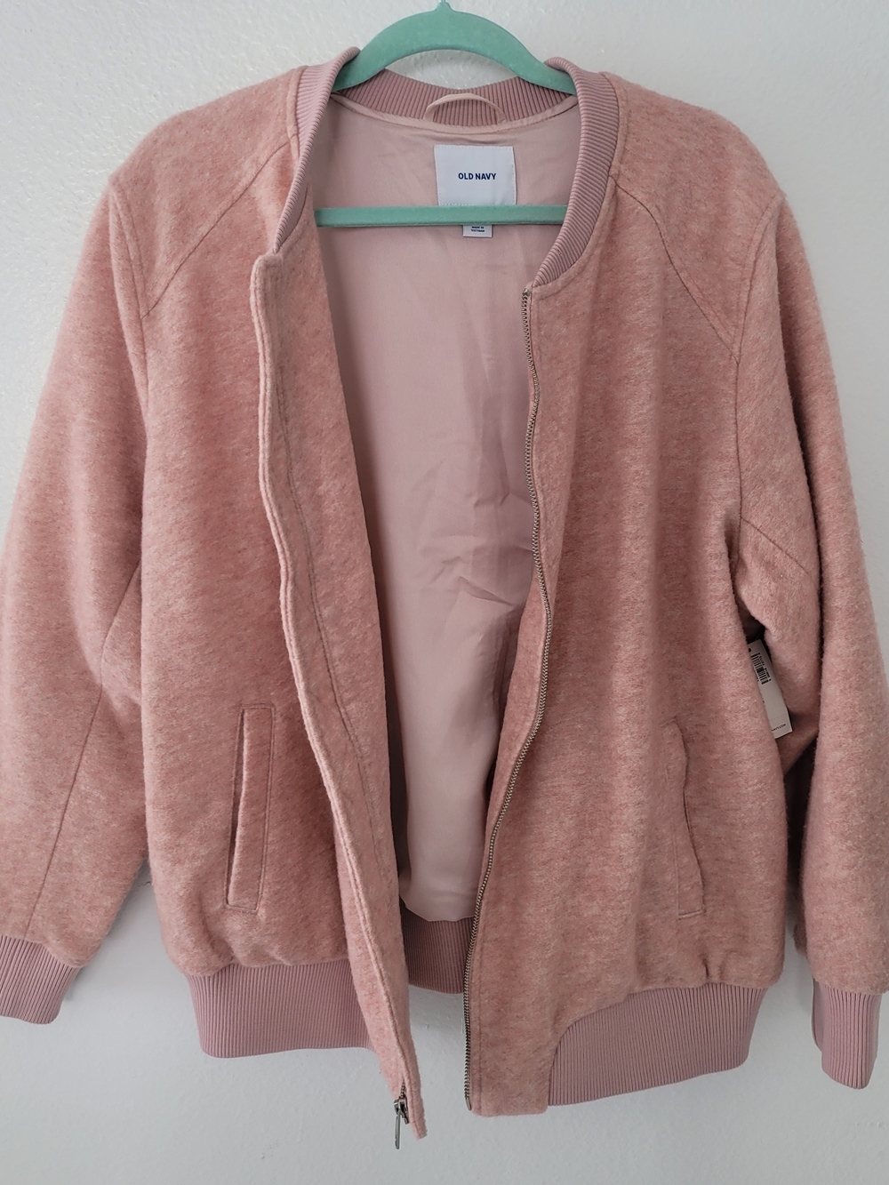 Old Navy Women’s Pink Heather Front Pockets Bomber Jacket size 2X Plus - Picture 6 of 14
